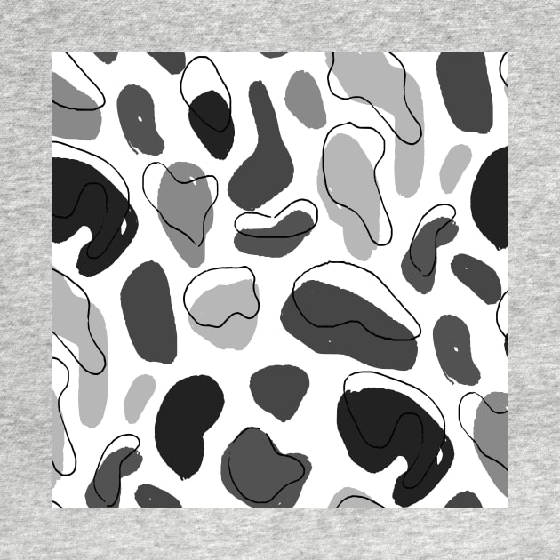 Black and White Solid Color Pebbles by Carolina Díaz